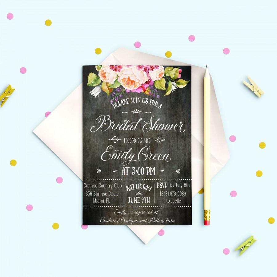 Hochzeit - Rustic Bridal Shower Invitation
