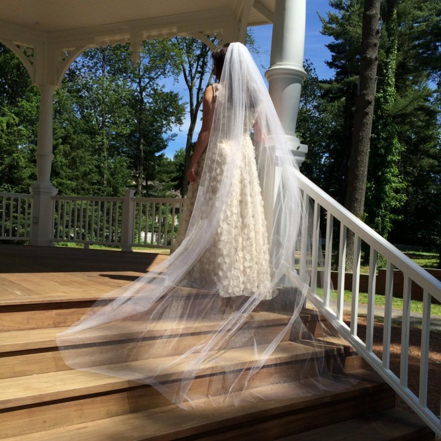 Hochzeit - Cathedral Length Veil, Wedding Veil, Single Tier Bridal Veiling, 3 Yard Long Veil, Weddings, Accessories, Veils,  Style No. 4139