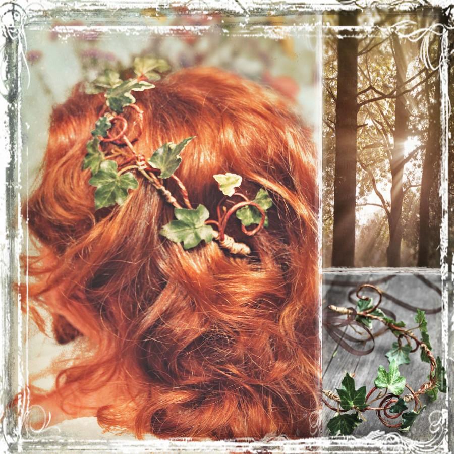 Mariage - Ivy Head Wreath - Wedding Halo - Outdoor Weddings - Fall Summer Winter Spring - Woodland Wedding - Boho Bride - Forest Wedding Ivy Leaf Halo