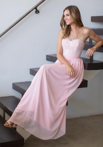 Hochzeit - Pink Ruched Ankle Length Sweetheart Chiffon Sleeveless