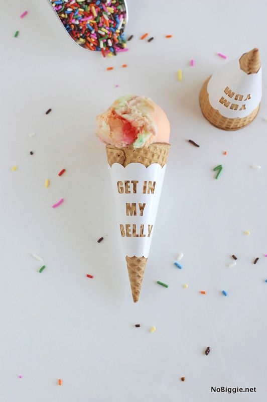 Hochzeit - DIY Ice Cream Cone Wrappers