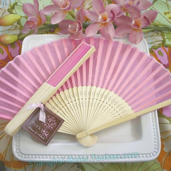 زفاف - Summer Silk Hand Fan Bachelorette Favors HH056 Bridal Crafts