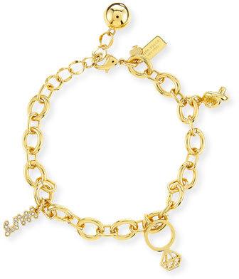 Wedding - Golden Bridal Charm Bracelet