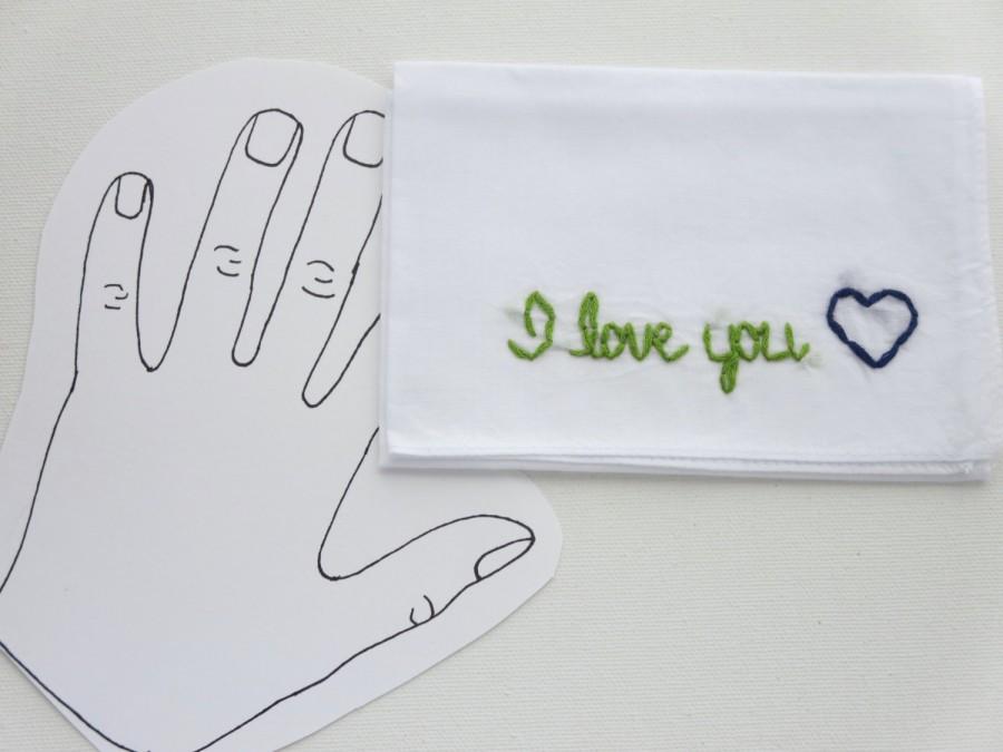 زفاف - I Love You Handkerchief Love Embroidery Love Accessory Cotton Gift Embroidered Handkerchief