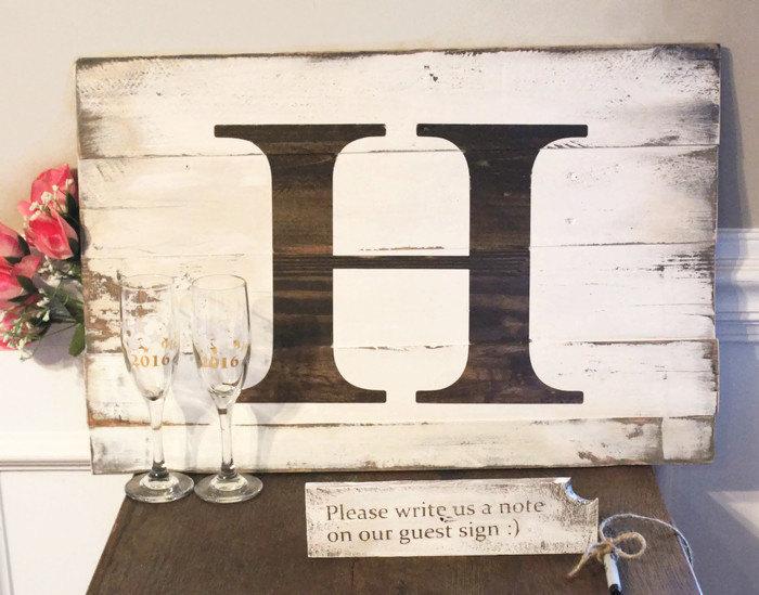 Свадьба - Rustic Wedding Guest Book Alternative - Unique Wedding Guest Sign - Personalized Wedding Guest Sign In Pallet Wood Sign - Keepsake Item
