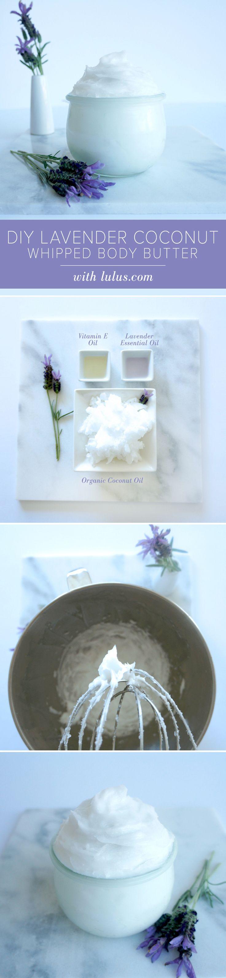 Hochzeit - DIY Lavender Coconut Whipped Body Butter