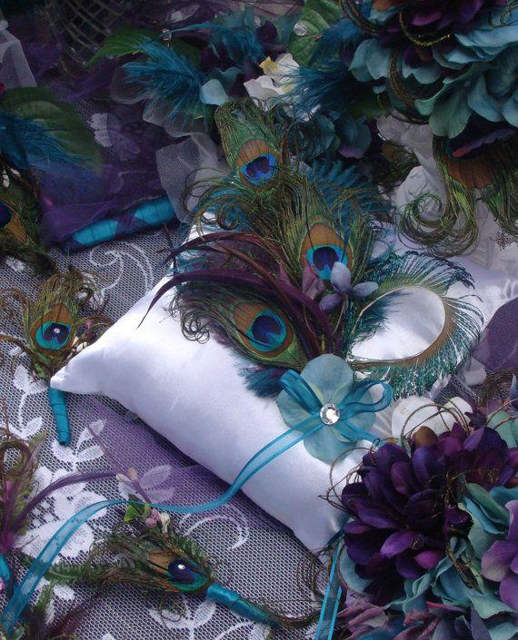 Свадьба - Peacock Wedding Ring Bearer Or Flower Girl Decoration