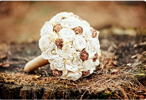 Hochzeit - As seen in Emmaline Bride, Custom Handmade Wedding Bouquet - Cream Burlap Bridal Bouquet Natural Bouquet Keepsake Bouquet Rustic Wedding