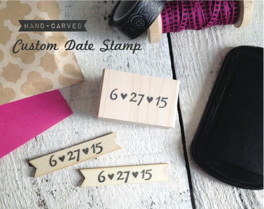 Mariage - Custom Date Stamp - Hand Carved Rubber Stamp - Your Wedding Date / Special Occasion - CHOOSE font & size - Great for Favors / Save the Dates