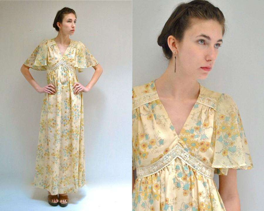 زفاف - 70s Hippie Maxi Dress  //  Sunflower Dress  //  FEATHER FLIGHT