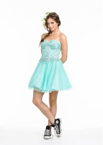 Wedding - Ruched Short Length Pink Blue Sweetheart Lace Up Tulle Crystals Sleeveless