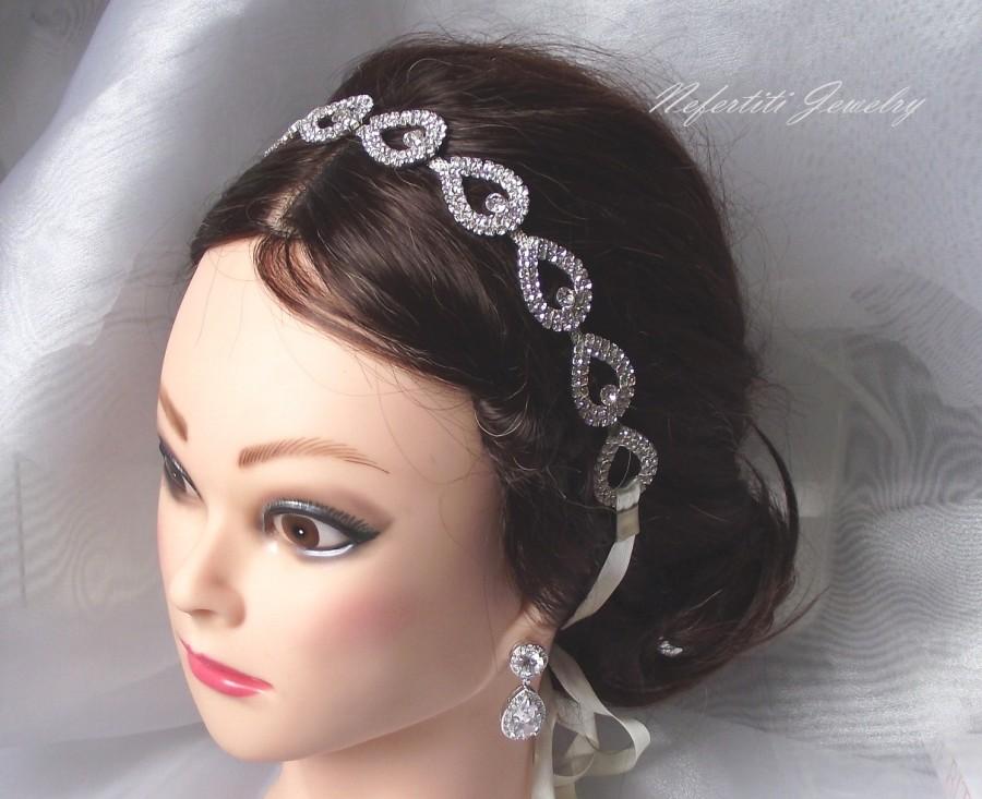 زفاف - Bridal hairband, rhineston head band, crystal hair band