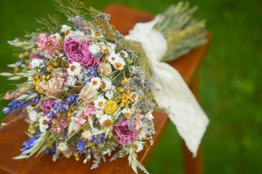 زفاف - Summer wildflowers bridal bouquet, peony bridal bouquet, wildflower bouquet, summer bride, spring bride, pastel bouquet, pink and yellow