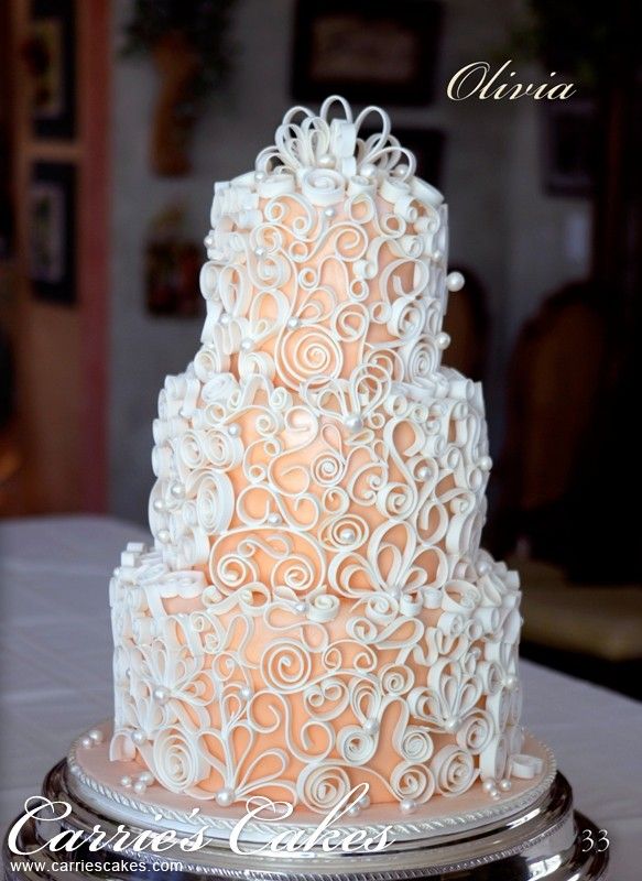 Свадьба - Peach Wedding Cake