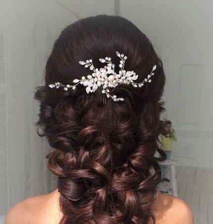 زفاف - Pearl Wedding Hair Comb Crystal Bridal Hair Comb Pearl Hair comb Rhinestone Hair Comb Bridal Hair accessories Wedding hair accessories