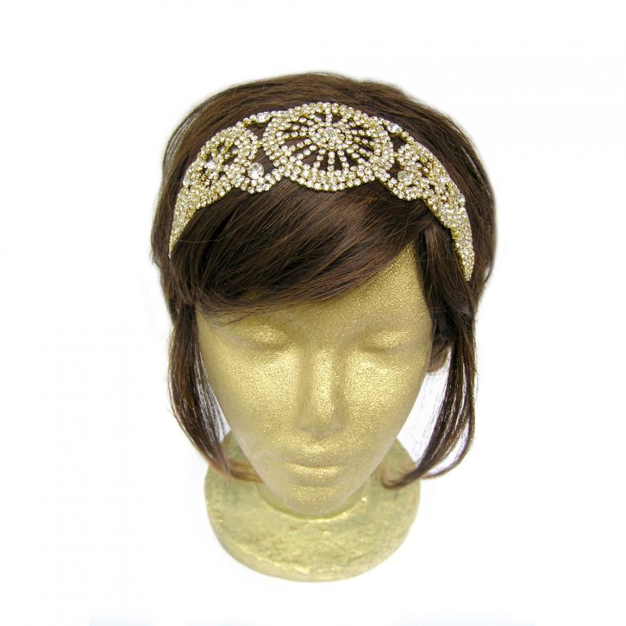 Hochzeit - Great Gatsby Headband Roaring Twenties Gatsby Headpiece 1920s Headband Vintage Wedding Headband Bridal Hair Accessories