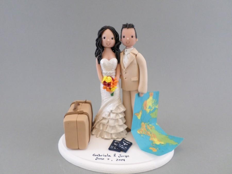 Wedding - Customized Travel Theme Wedding Cake Topper