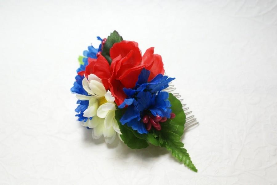 Hochzeit - Daisy Floral Hair Comb Bridesmaid Wedding Comb Floral Headpiece Daisy Wedding Accessories Summer Fashion