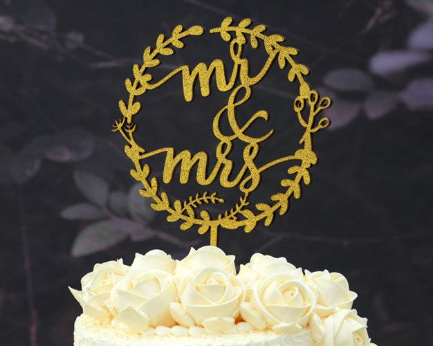 زفاف - Rustic Linden Wood Wedding Cake Topper, Mr and Mrs Cake Topper Design 117