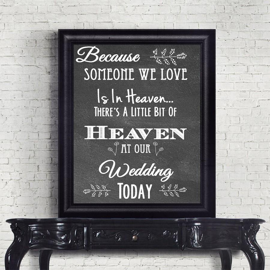 Wedding - Chalkboard In Loving Memory Wedding Sign 