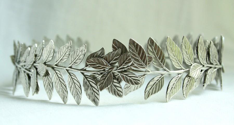 Wedding - ATHENA Grecian Leaf Headpiece in Silver