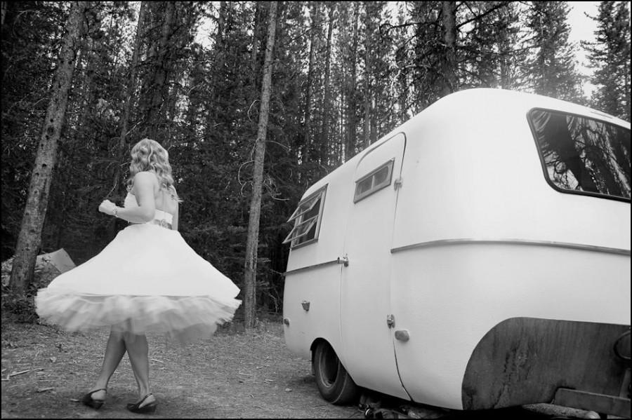 زفاف - Polka Dot Tea Length Wedding Dress