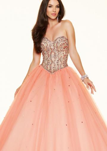 Mariage - Sleeveless Pink Beading Lace Up Tulle Sweetheart Ball Gown Floor Length