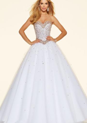 Mariage - Sweetheart Mint Ball Gown White Floor Length Sleeveless Beading Lace Up Tulle