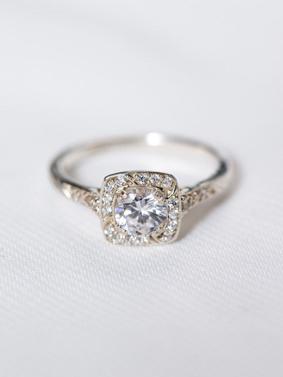 زفاف - Halo Square Wedding Ring 