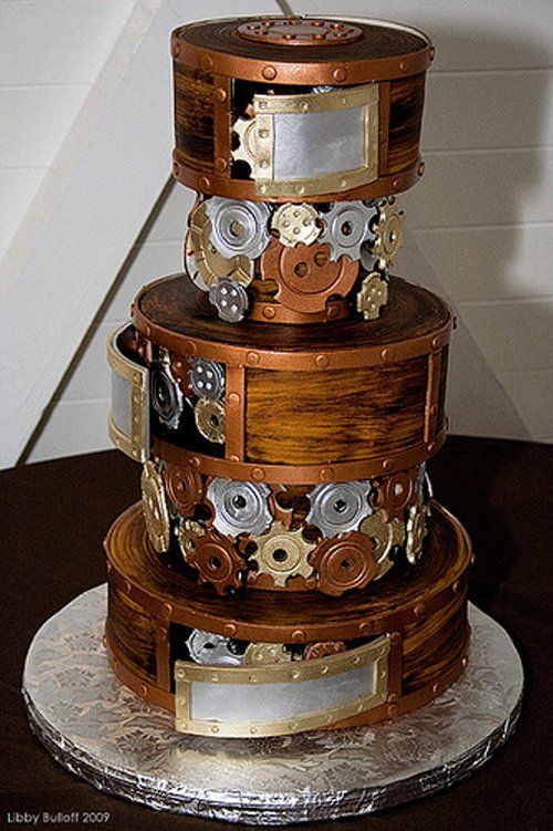 Hochzeit - Steampunk Wedding Cake - SlipperyBrick.com