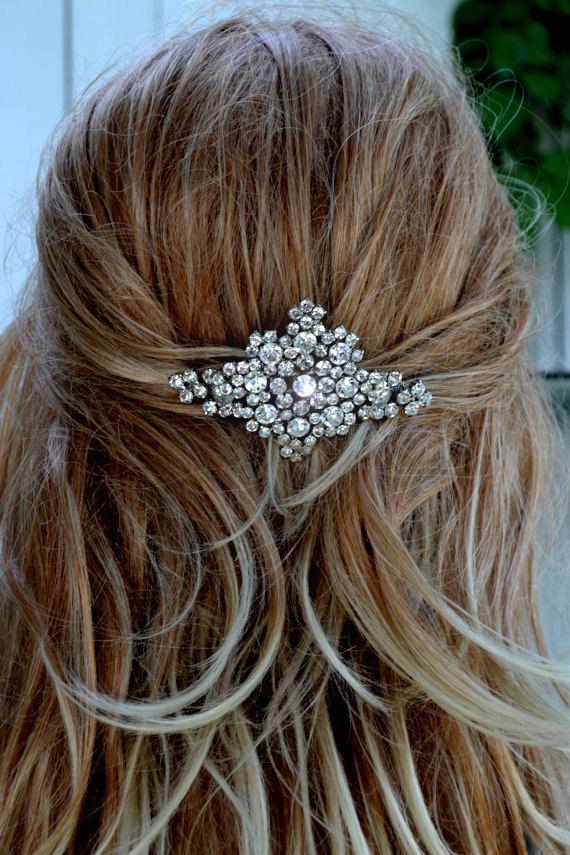 Mariage - HollyWood Star Swarovski crystal elegant bridal hair comb, Bridal Comb, Bridal Hair Accessories, Wedding Jewelry, Crystal Star Comb,