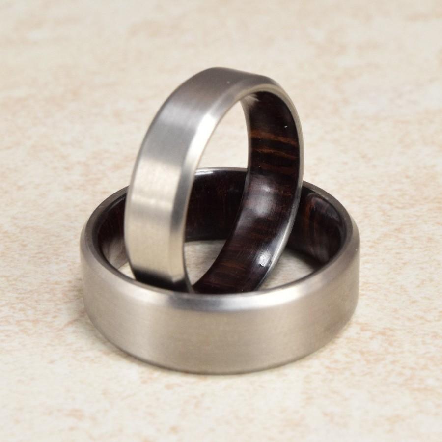 Wedding - Titanium & Brazilian Kings wood Lined Ring // Engagement Ring // Exotic Wood Ring // Men's Wedding Band // Women's Ring // Gift Ring