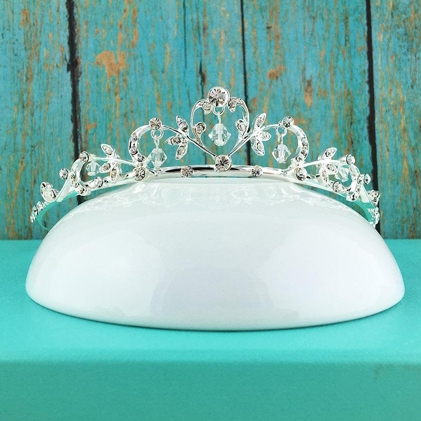 Hochzeit - Flower Girl Tiara, Swarovski Crystal Tiara, wedding headpiece, rhinestone tiara, rhinestone, first communion tiara 266544850