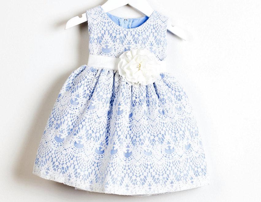 Mariage - Lace Baby Toddler Dress Lace Flower Girl Junior Bridesmaids Dress Girls Tea Length Dress Lined Party Dress Girls Birthday Dress Vintage Lace