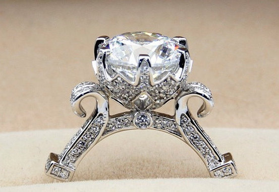 Wedding - 3 Carat Diamond Cinderella Pumpkin Carriage Fairy Tale Wedding Engagement Ring Promise Ring Wedding Ring Disney Once Upon A Time Unique Love