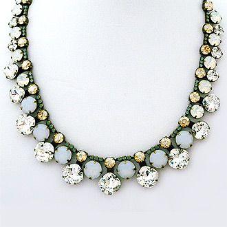Свадьба - Riverstone Round Drop Crystal Necklace