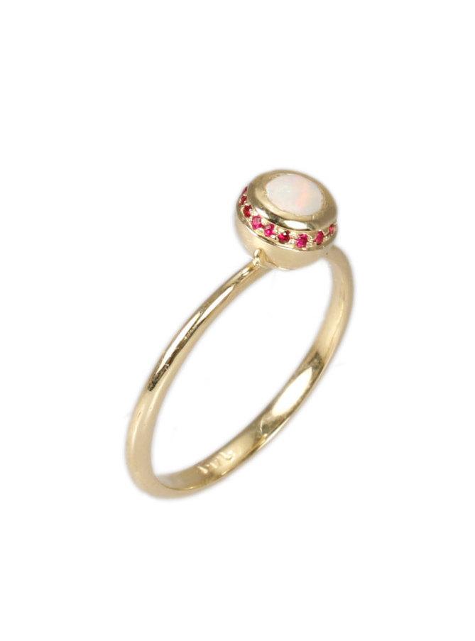 زفاف - White Opal Ring Pointy Engagement Ring Vintage Engagement Ring Opal Band Opal Thin Band Gold Stacking Ring Stackable Ring Hippie Ring