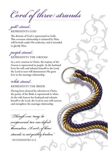 Wedding - Cord Of Three Strands Explanation Cards - Pack Of 20
