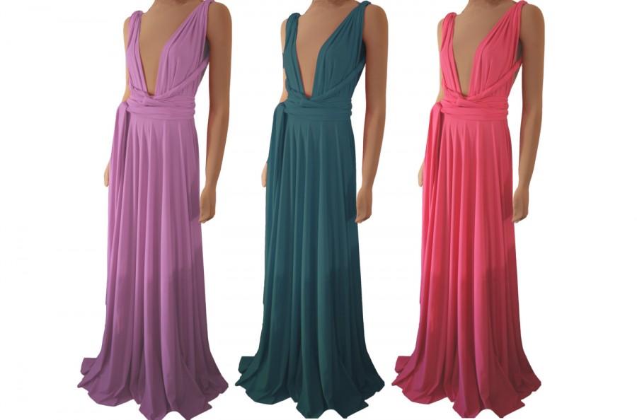 زفاف - Pink bridesmaid convertible dress Prom infinity maxi dress