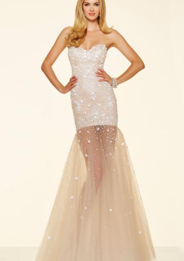 Свадьба - Sequins Zipper Tulle Ruched A-line Sweetheart Sleeveless Floor Length
