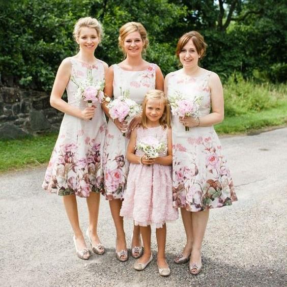 زفاف - Elegant Square Floral Bridesmaid Dresses/Wedding Party