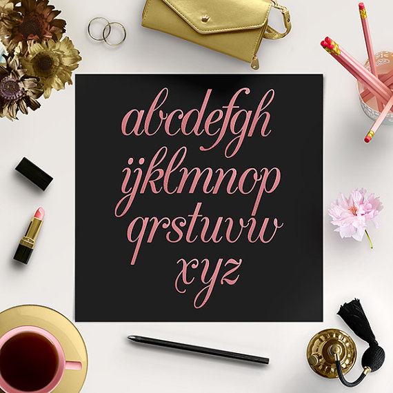 Hochzeit - BUY5FOR8 Digital Pink Alphabet, Pink Font Clip Art, Hand Drawn Letters, Pink Foil Alphabet, Rose Gold Clip Art, Lower Case Letters