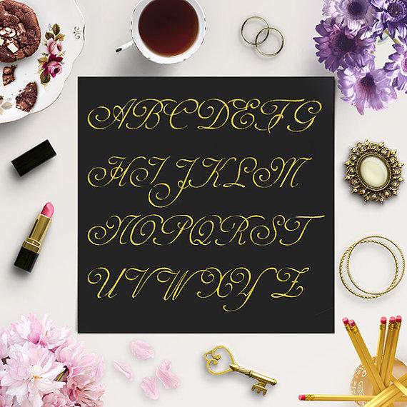 Wedding - Glitter Alphabet Clip Art / Gold Glitter Letters / Gold Glitter Alphabet Clipart / Gold Font / Coupon Code: BUY5FOR8