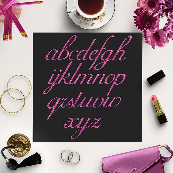 Mariage - Pink Glitter Alphabet Clipart / Pink Glitter Letters / Glitter Alphabet Clip Art / Pink Alphabet Letters / Coupon Code: BUY5FOR8