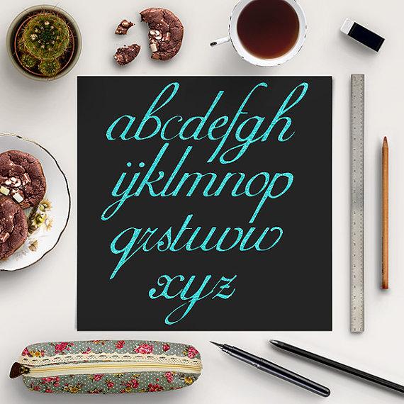 Hochzeit - Aqua Blue Glitter Letters / Glitter Alphabet Clipart / Blue Alphabet Letters / Glitter Font Clip Art / Coupon Code: BUY5FOR8 / Download