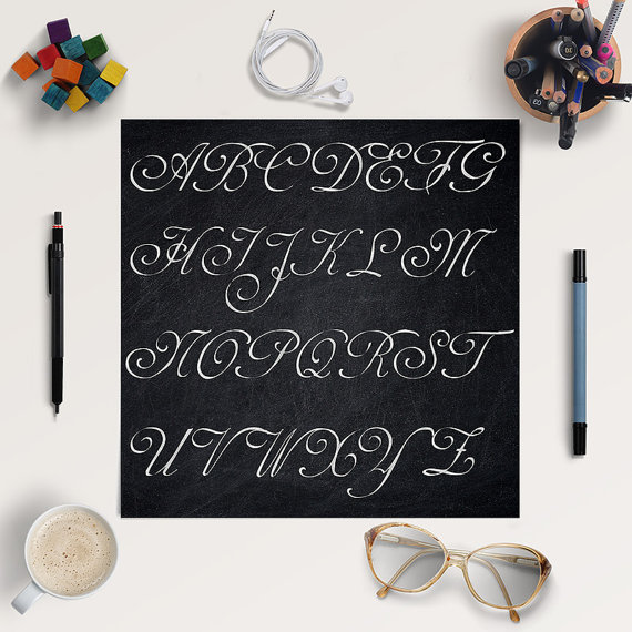 Mariage - Chalkboard Alphabet, Chalkboard Letters, Chalkboard Font Clipart, Coupon Code: BUY5FOR8