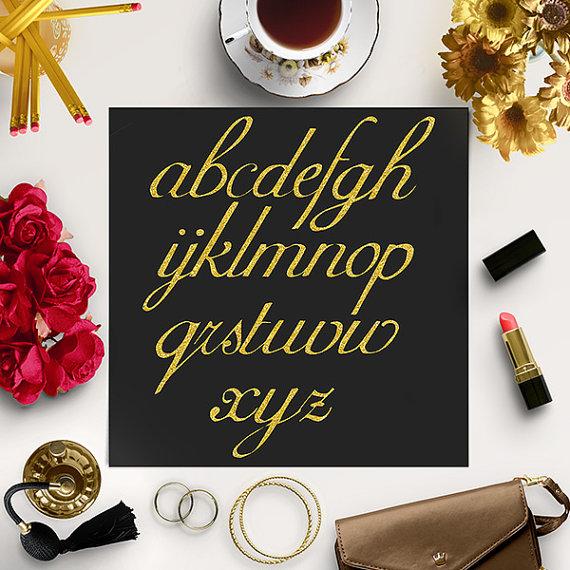 Wedding - Gold Glitter Alphabet Clipart / Gold Glitter Letters / Glitter Alphabet Clip Art / Gold Alphabet Letters / Coupon Code: BUY5FOR8