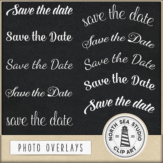 Hochzeit - Photo Overlays, Save The Date, Wedding Words, Wedding Template, Photoshop Overlays, Instant Download, BUY 5 FOR 8