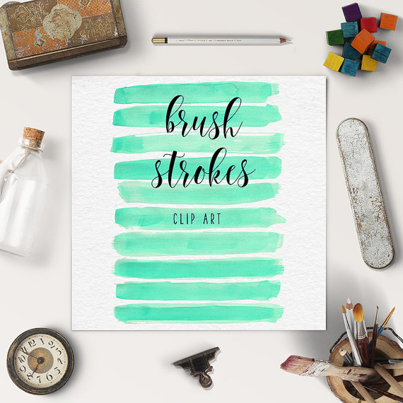 زفاف - Watercolor Brush Stroke Clipart 
