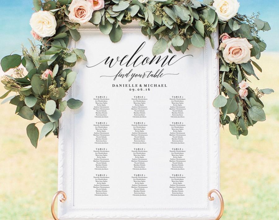 Hochzeit - Wedding Seating Chart Sign, Seating Chart Printable, Seating Chart Template, Seating Board, Seating Plan, PDF Instant Download 